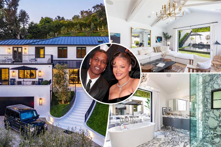 Rihanna and A$AP Rocky and their Beverly Hills mansion.