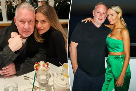 Two split photos of PK Kemsley and Dorit Kemsley posing for a photo together